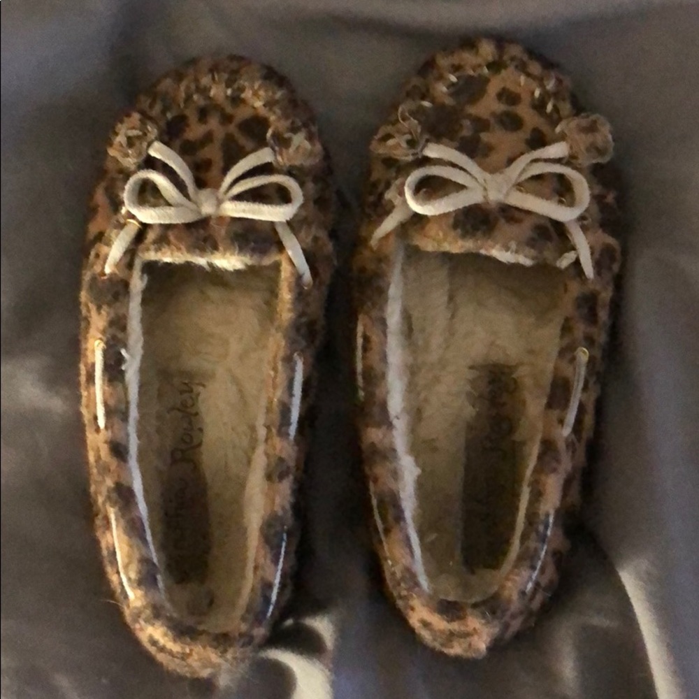 Cynthia Rowley leopard slippers